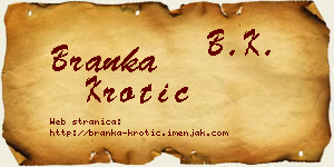 Branka Krotić vizit kartica